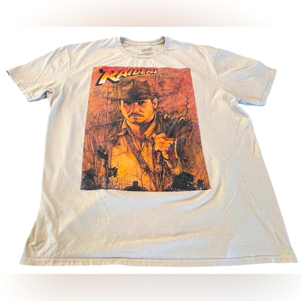 Indiana Jones Raiders Of The Lost Ark Tshirt Tee Off White Beige Size XL